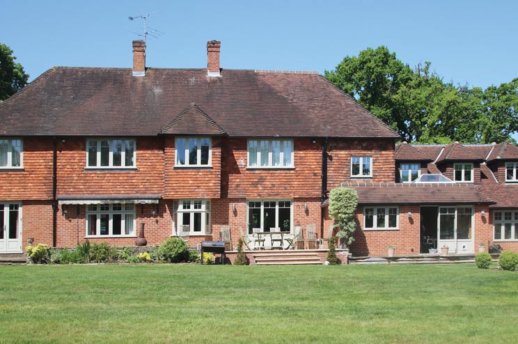 Multiple pane steel windows were replaced with traditional casements in plainer design to maximise the country views and light