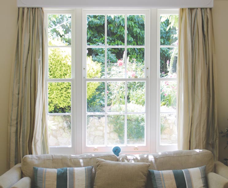 Slim triple sash window otherwise known as Queen Anne Style