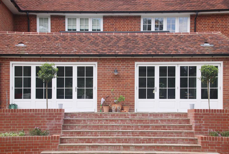 High Performance bifold doors in traditional Georgian design